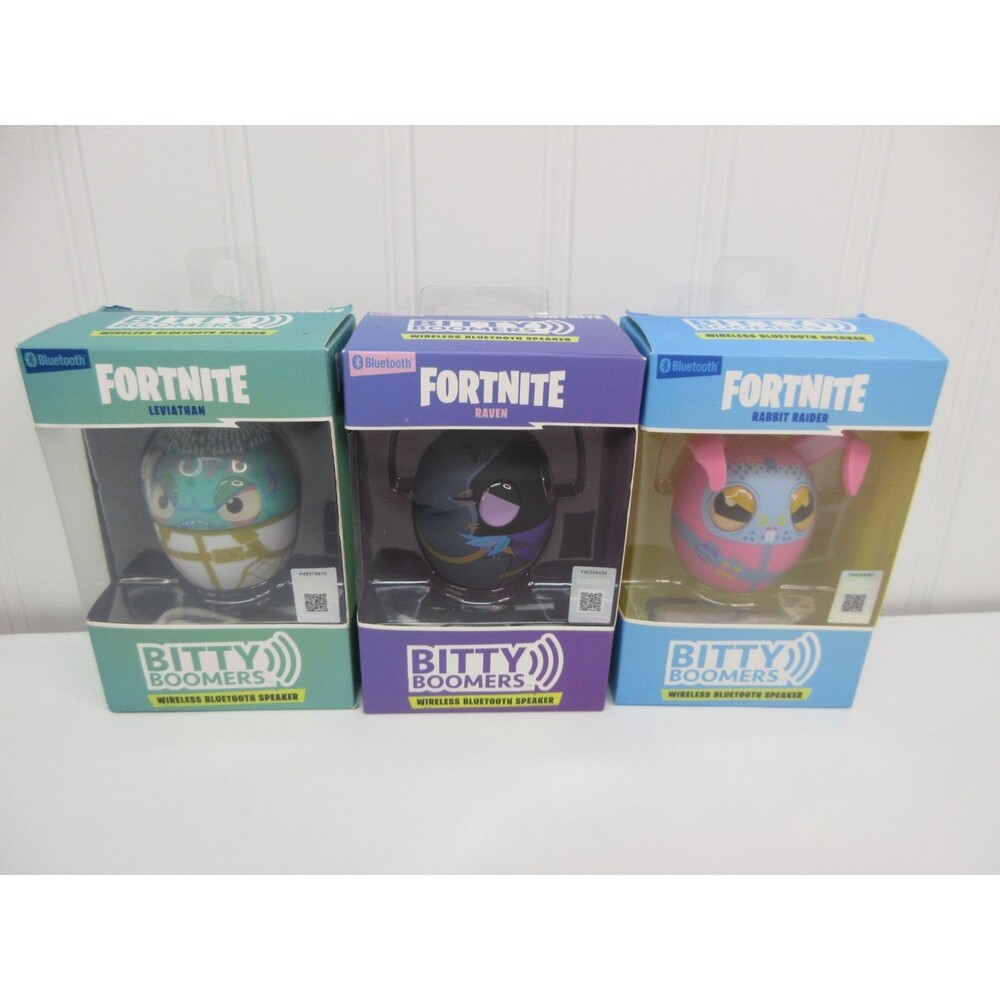 Lot of 3 Fortnite Bitty Boomers Bluetooth Speaker Wireless Mini Speaker